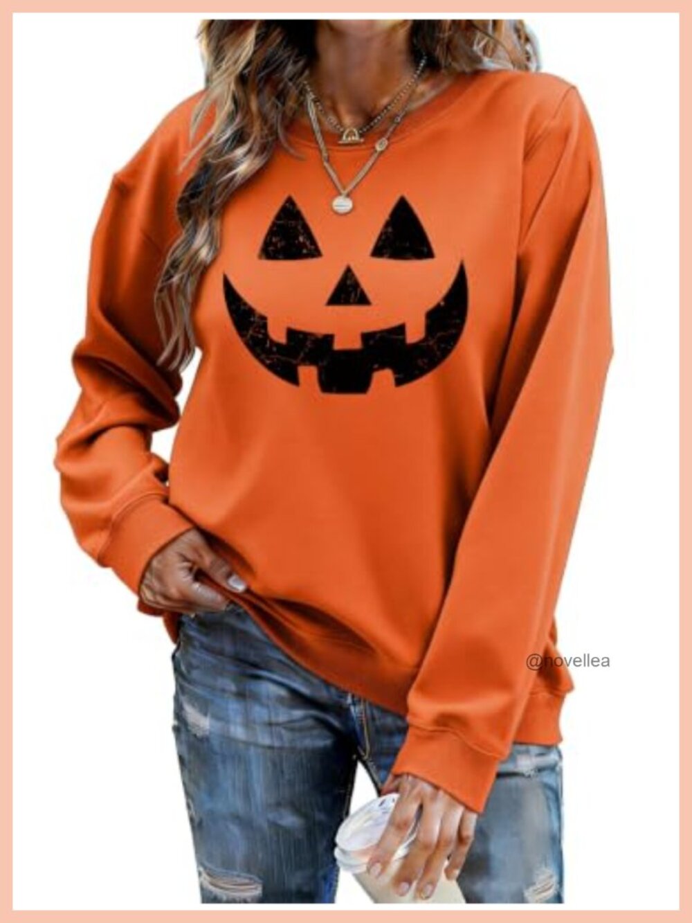 Women's Halloween Graphic Sweatshirt Crew Neck Long Sleeve Pullover Fall
